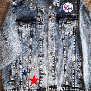 Custom NBA‎ Philadelphia Sixers Jean Jacket